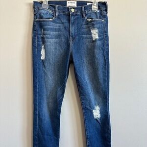 Frame Le Skinny De Jeanne Hi Rise Blue Jeans Women's Size 31 x 28"